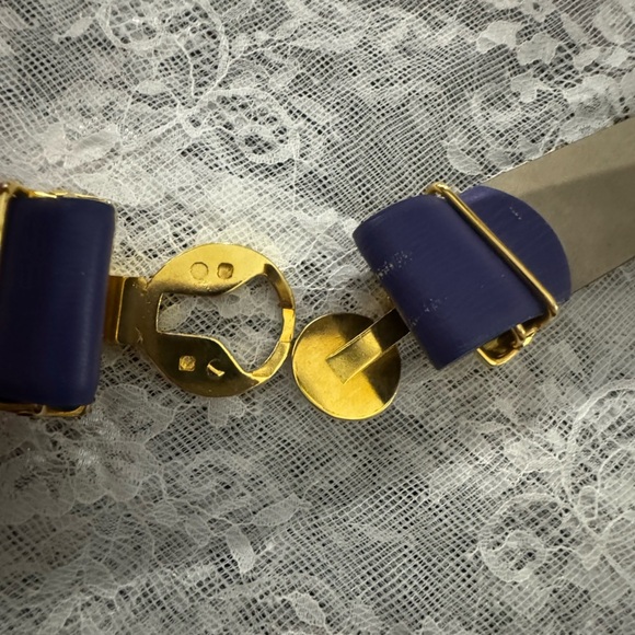 DONCASTER Vintage 80’s Gold & Silver Interlocking Unique Leather Belt Rare Fun - Picture 6 of 12